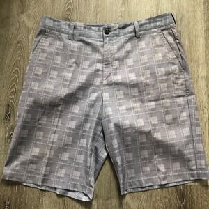 Adidas Men's Climalite Gray Plaid Golf Athleisure Shorts Sz 34